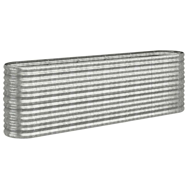 VIDAXL -Planungsbox 224x40x68 cm Pulver -Stahl Silber gefärbt