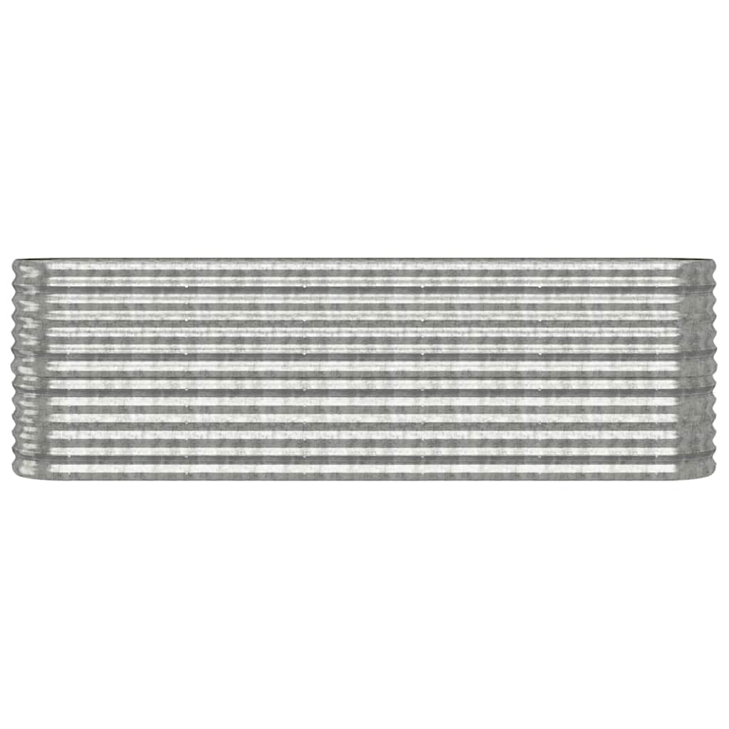 VIDAXL -Planungsbox 224x40x68 cm Pulver -Stahl Silber gefärbt