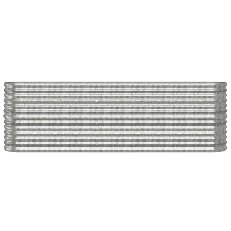 VIDAXL -Planungsbox 224x40x68 cm Pulver -Stahl Silber gefärbt