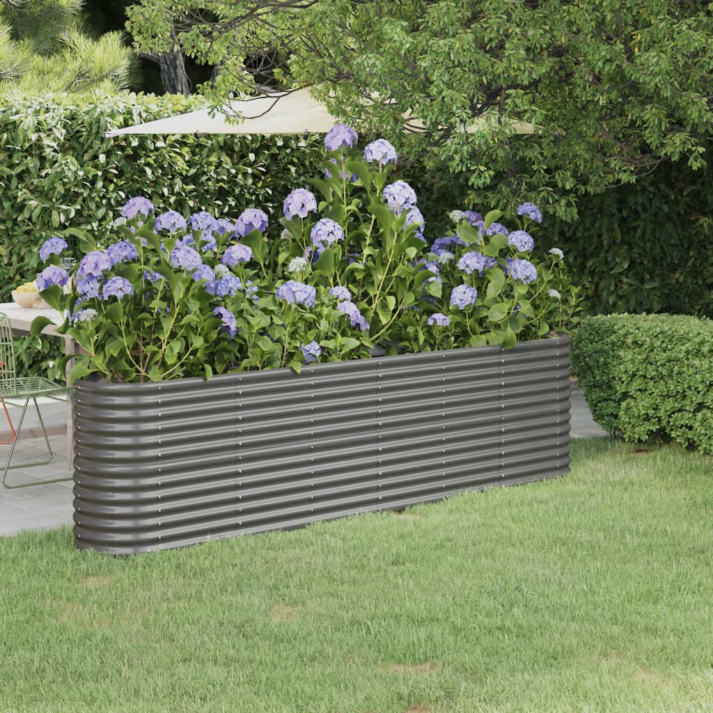 VIDAXL -Planungsbox 260x40x68 cm Pulver -bewegtes Stahl grau