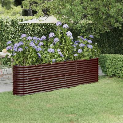 VIDAXL -Planungsbox 260x40x68 cm Pulver -bezogener Stahlbraun