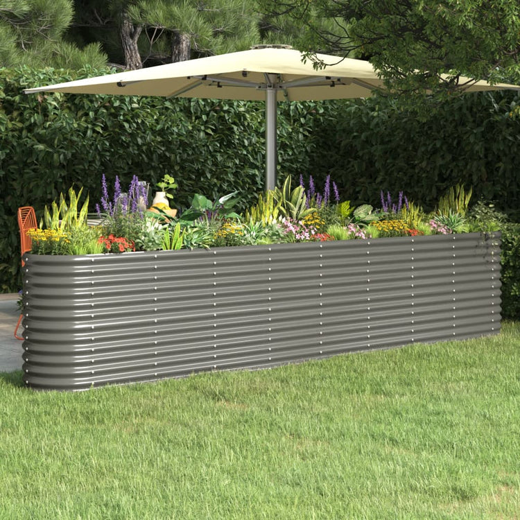 VIDAXL -Pflanzer 332x40x68 cm Pulver -Stahlgrau grau