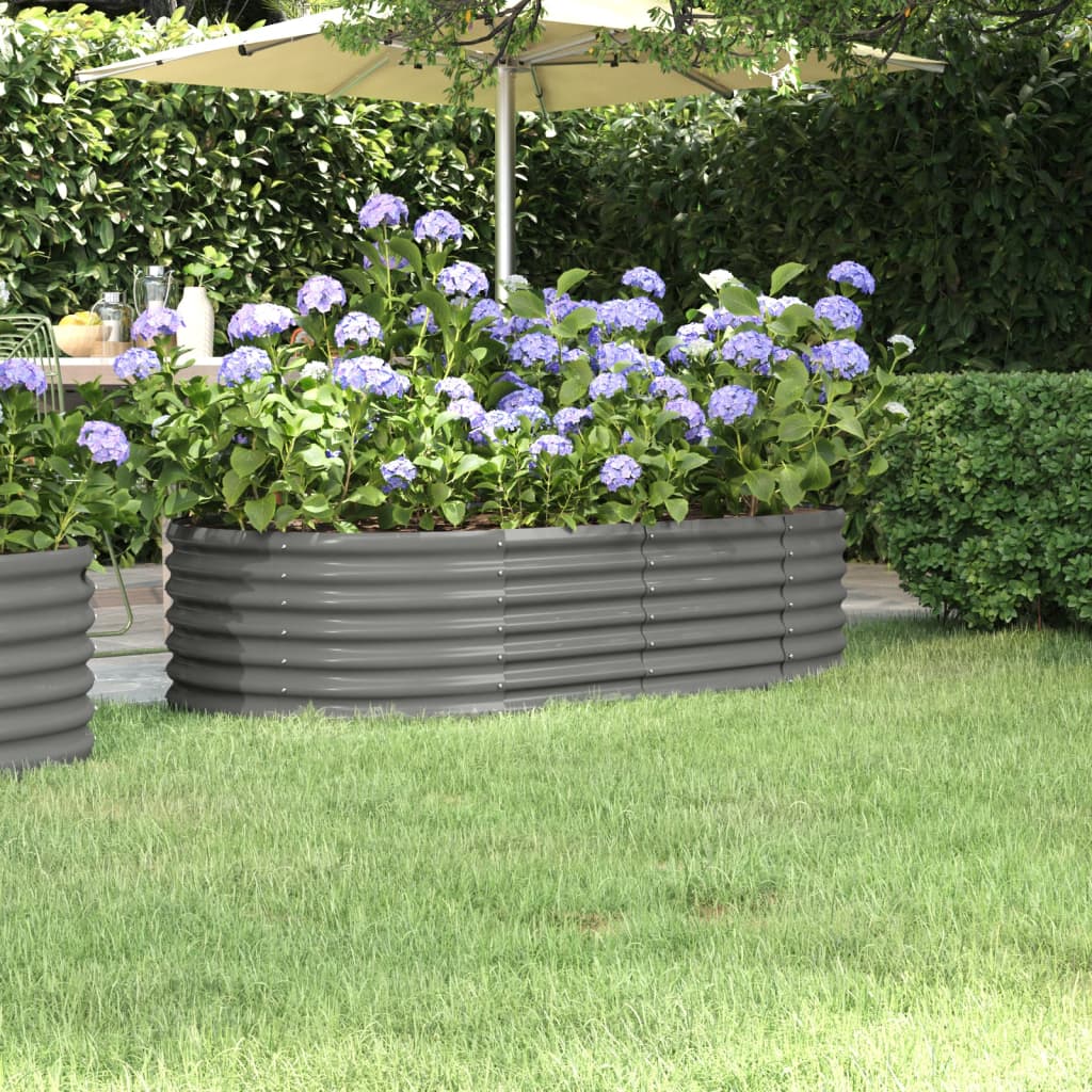 VIDAXL -Planungsbox 152x80x36 cm Pulver -Stahl grau