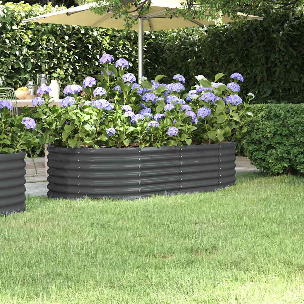VIDAXL -Pflanzer 152x80x36 cm Pulver -beschichteter Stahl -Anthrazit -Verschärfen