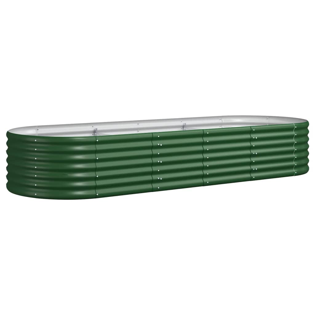 VIDAXL -Planungsbox 224x80x36 cm Pulver -bezogenes Stahlgrün