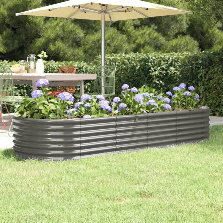 VIDAXL -Planungsbox 224x80x36 cm Pulver -Stahl grau
