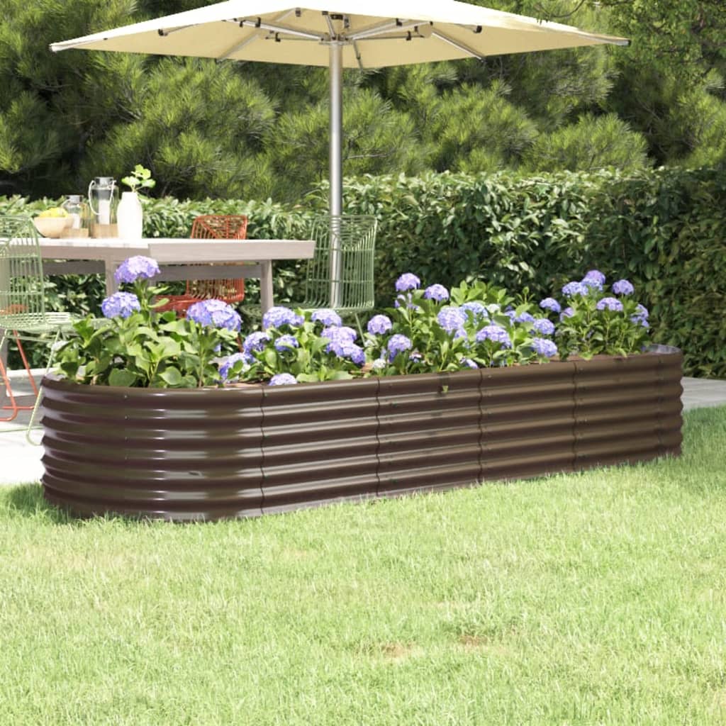 VIDAXL -Planungsbox 224x80x36 cm Pulver -Stahlbraun