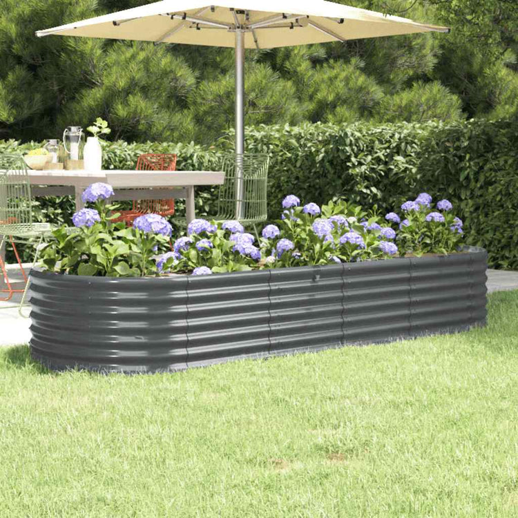 VIDAXL -Planungsbox 224x80x36 cm Pulver -beschichteter Stahl -Anthrazit -Verschärfen