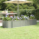 VIDAXL -Planungsbox 224x80x36 cm Pulver -Stahl Silber gefärbt