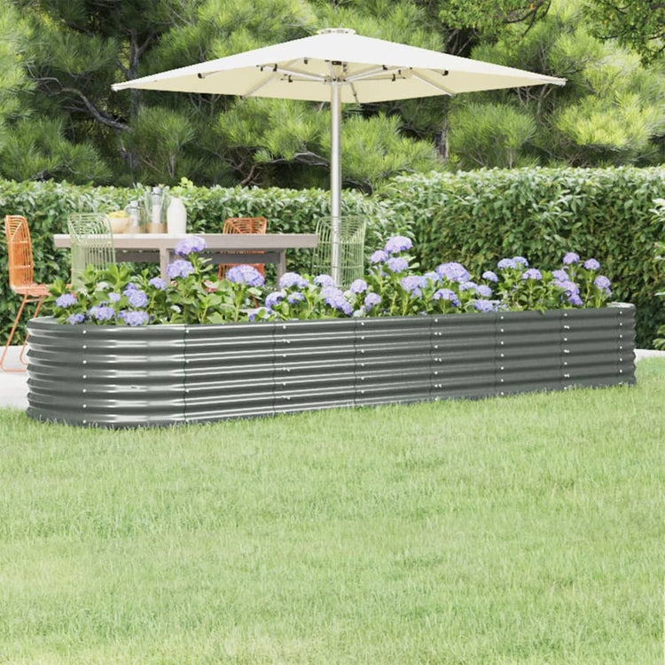 VIDAXL -Planungsbox 296x80x36 cm Pulver -Stahlgrau grau