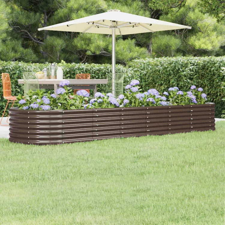 VIDAXL -Planungsbox 296x80x36 cm Pulver -Stahlbraun