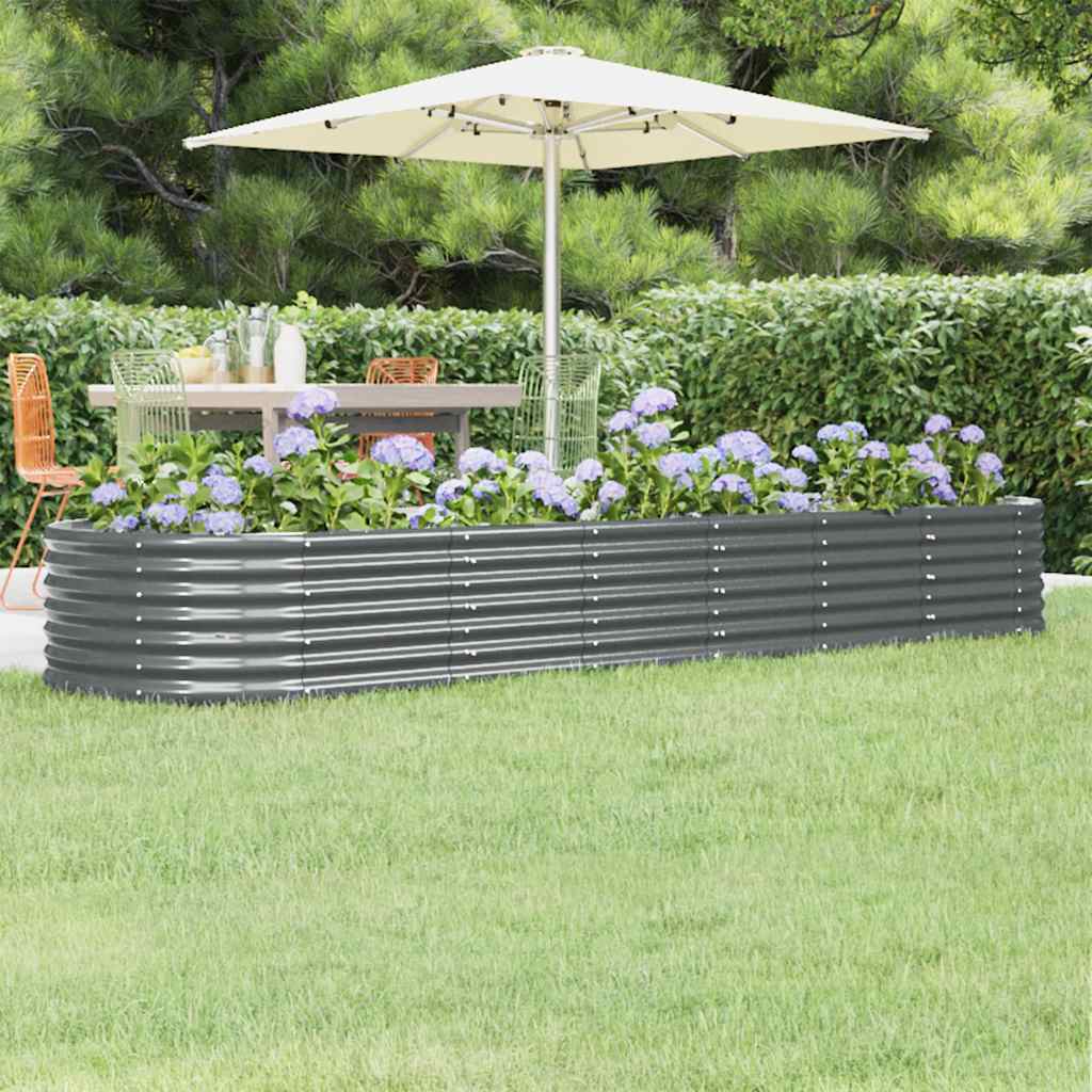 VIDAXL -Planungsbox 296x80x36 cm Pulver -beschichteter Stahl -Anthrazit -Verschärfen
