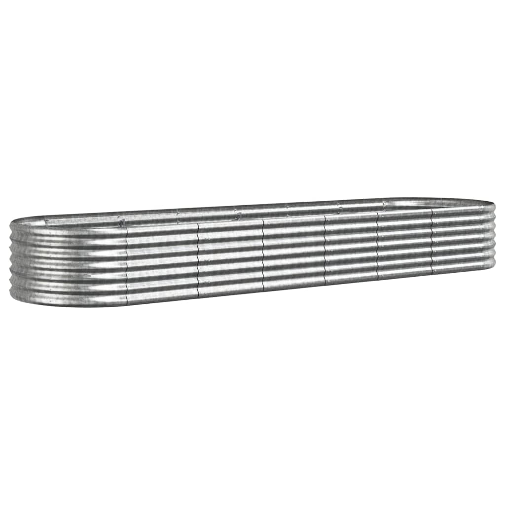 VIDAXL -Planungsbox 296x80x36 cm Pulver -Stahl Silber gefärbt