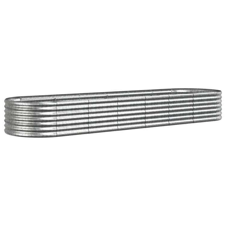 VIDAXL -Planungsbox 296x80x36 cm Pulver -Stahl Silber gefärbt