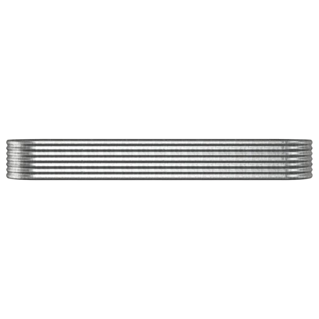 VIDAXL -Planungsbox 296x80x36 cm Pulver -Stahl Silber gefärbt