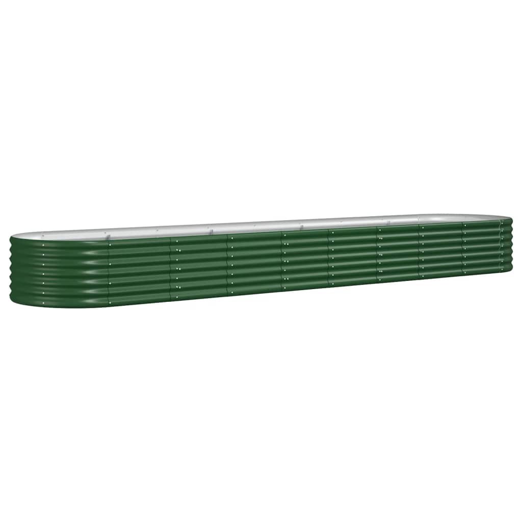 VIDAXL -Planungsbox 368x80x36 cm Pulver -bezogenes Stahlgrün