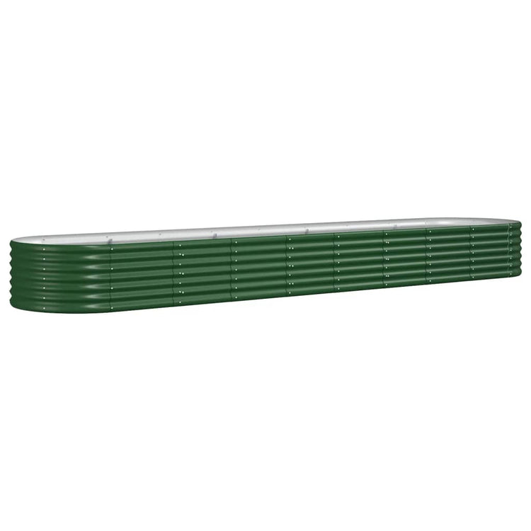 VIDAXL -Planungsbox 368x80x36 cm Pulver -bezogenes Stahlgrün