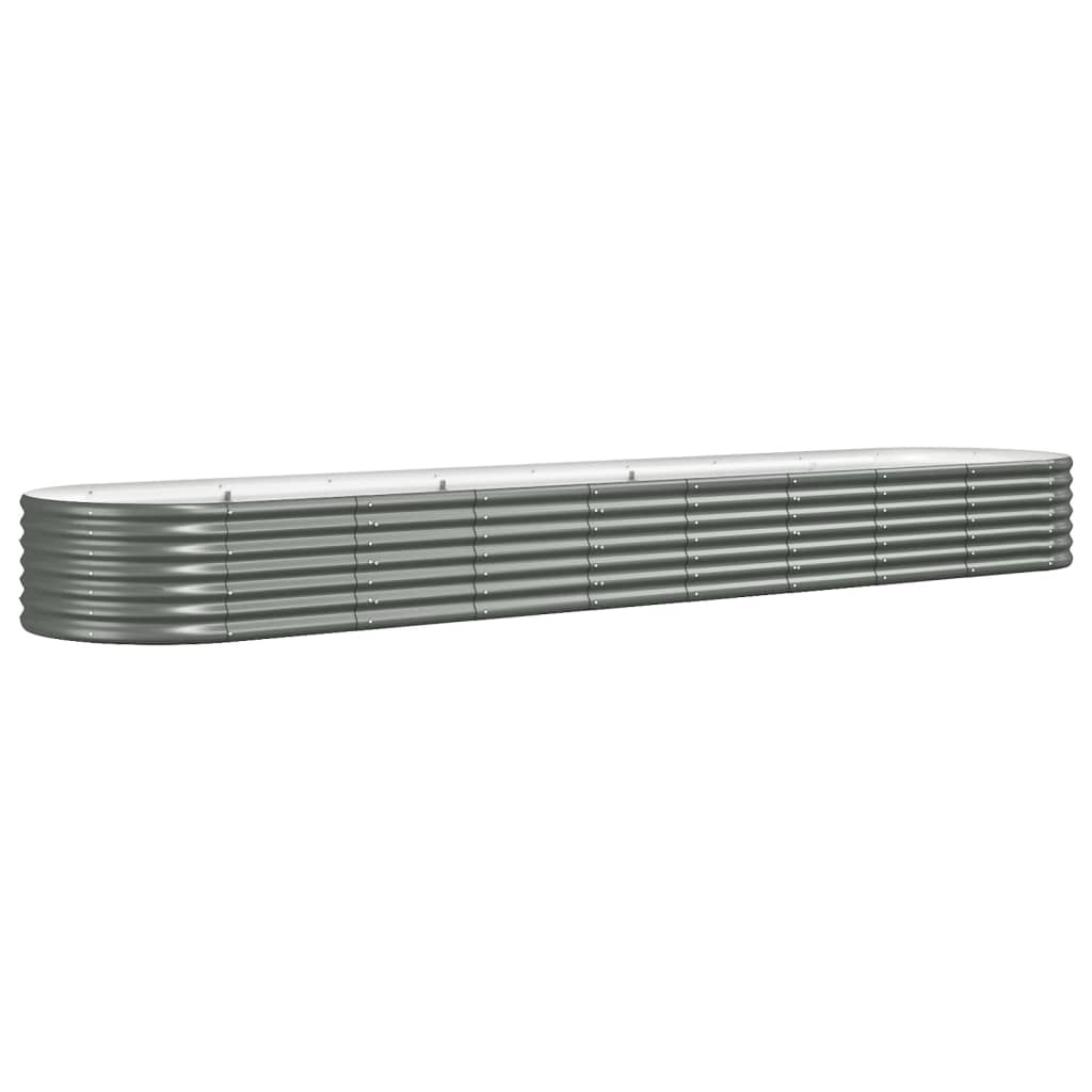 VIDAXL -Pflanzer 368x80x36 cm Pulver -bewegtes Stahlgrau grau