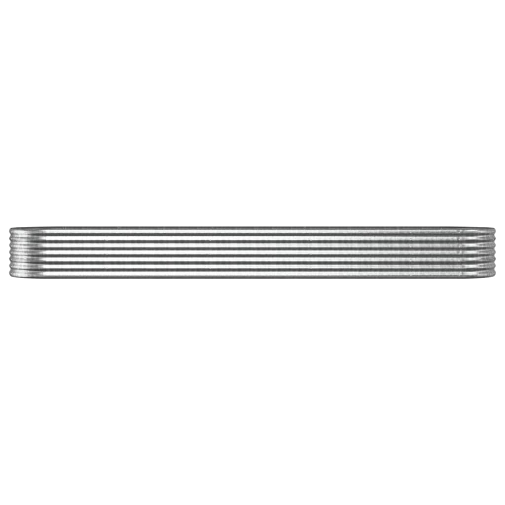VIDAXL -Pflanzer 368x80x36 cm Pulver -bezogenes Stahl Silber gefärbt