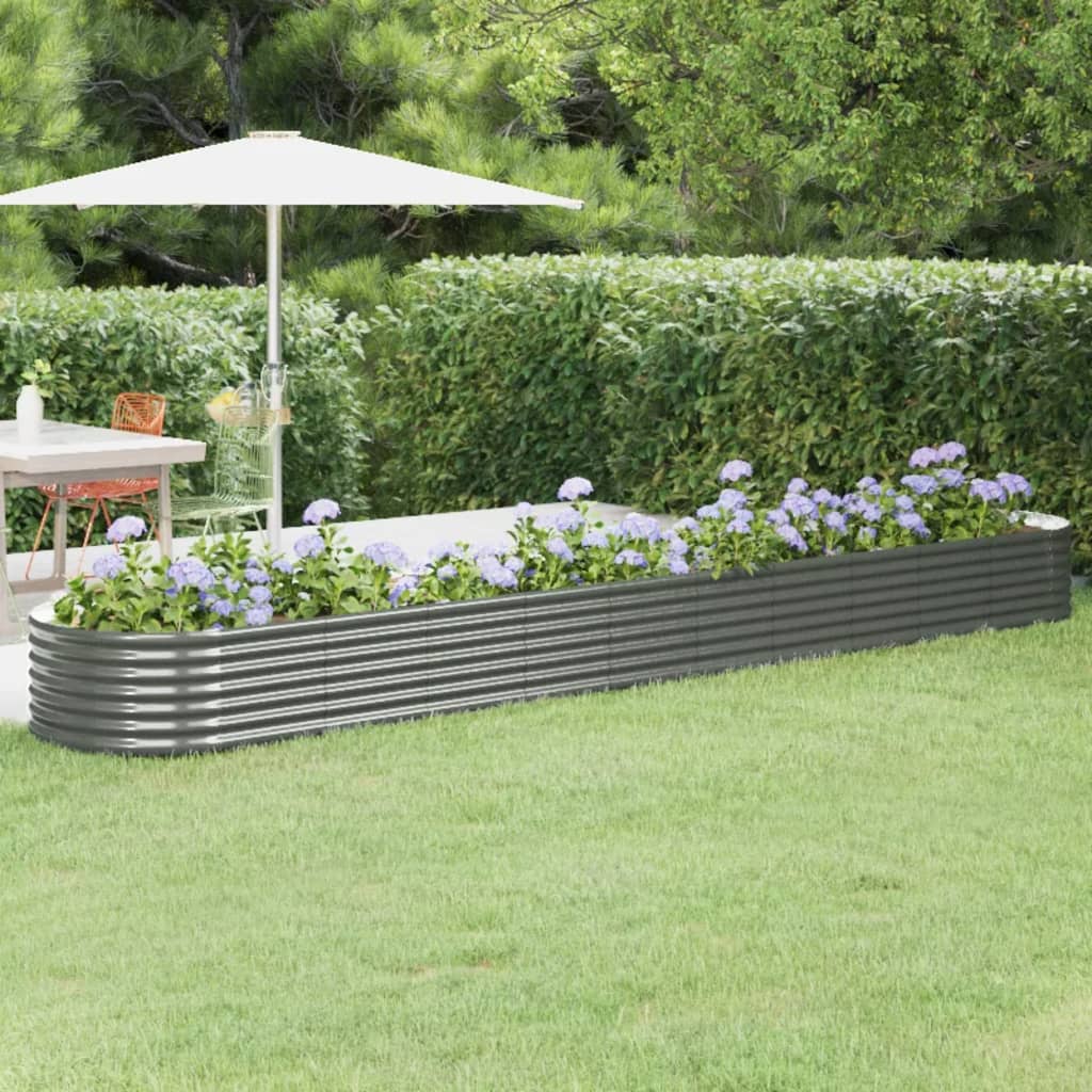 VIDAXL -Planungsbox 440x80x36 cm Pulver -Stahlgrau grau