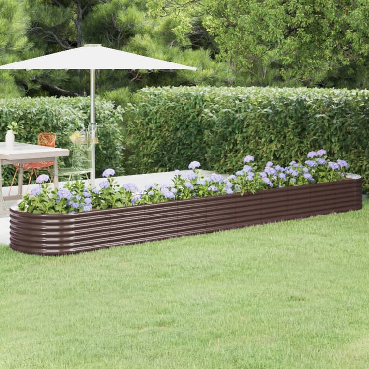 VIDAXL -Planungsbox 440x80x36 cm Pulver -Stahlbraun