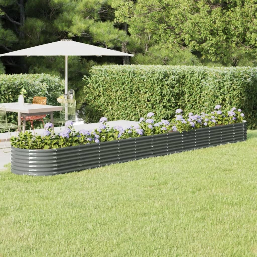 VIDAXL -Planungsbox 512x80x36 cm Pulver -Stahl grau