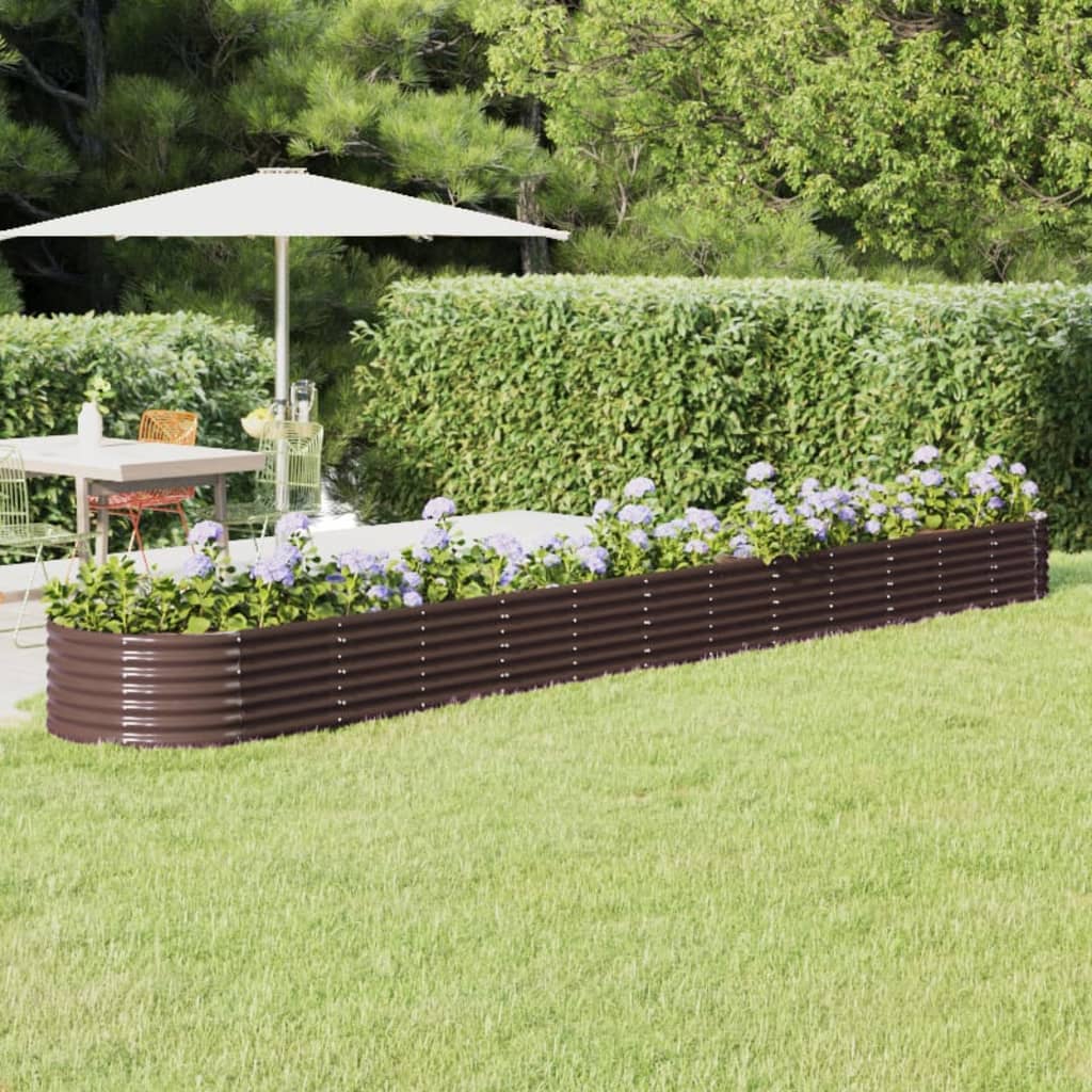VIDAXL -Planungsbox 512x80x36 cm Pulver -Stahlbraun