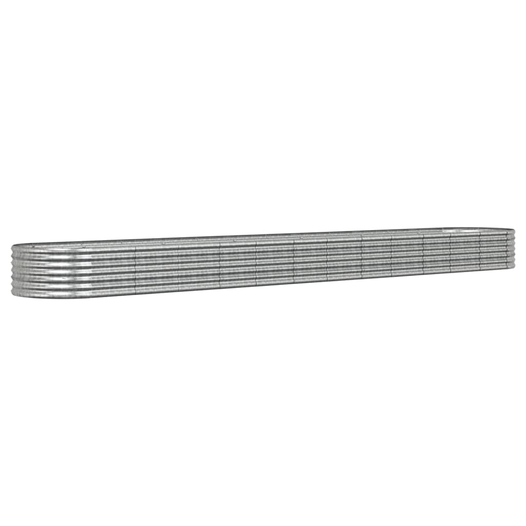 VIDAXL -Pflanzer 512x80x36 cm Pulver -bewegtes Stahl Silber gefärbt