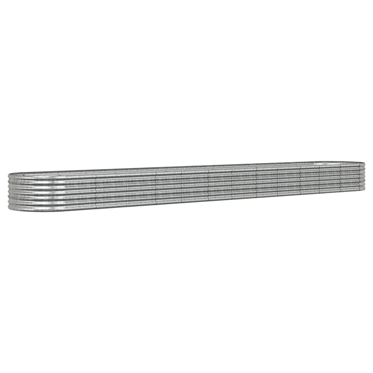 VIDAXL -Pflanzer 512x80x36 cm Pulver -bewegtes Stahl Silber gefärbt