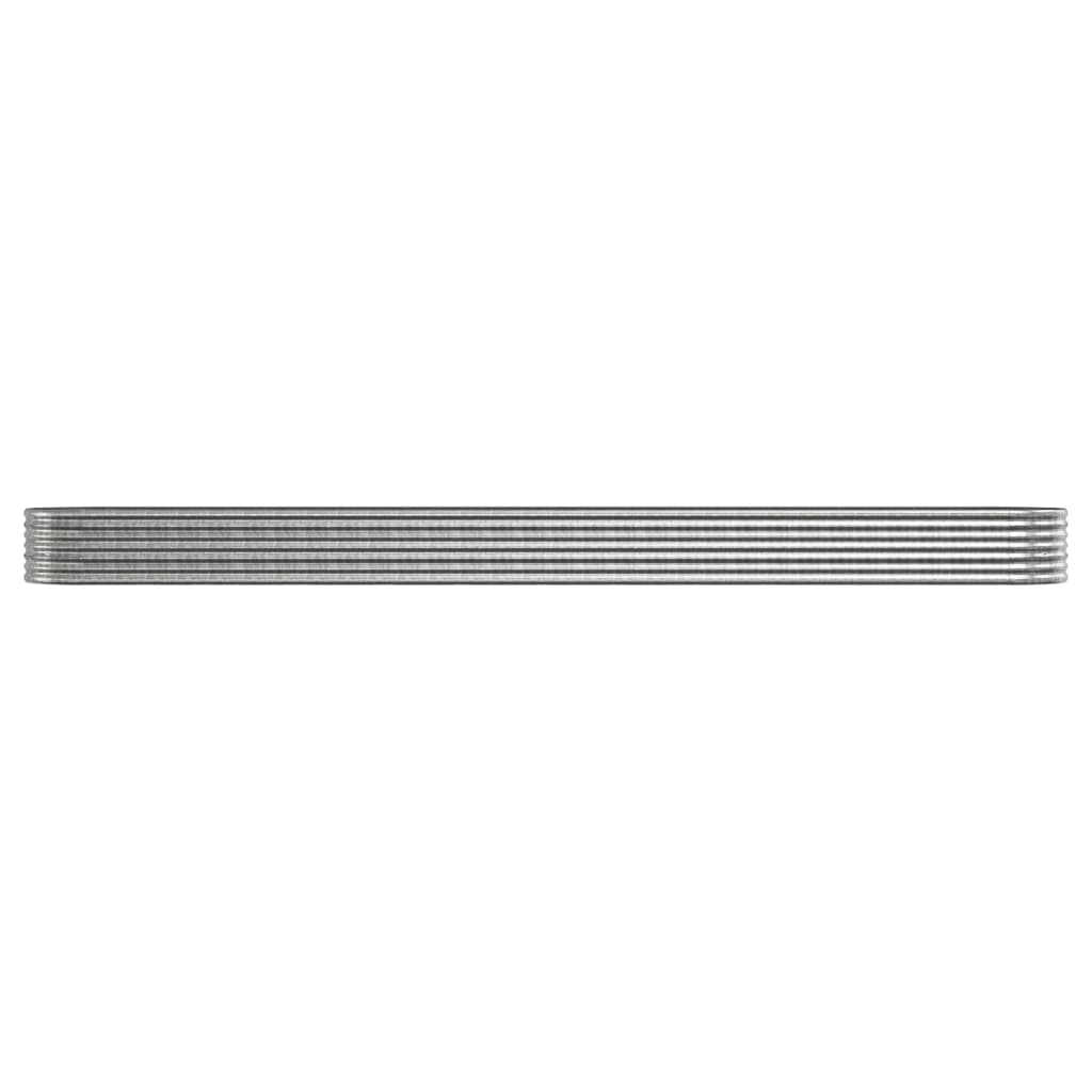 VIDAXL -Pflanzer 512x80x36 cm Pulver -bewegtes Stahl Silber gefärbt