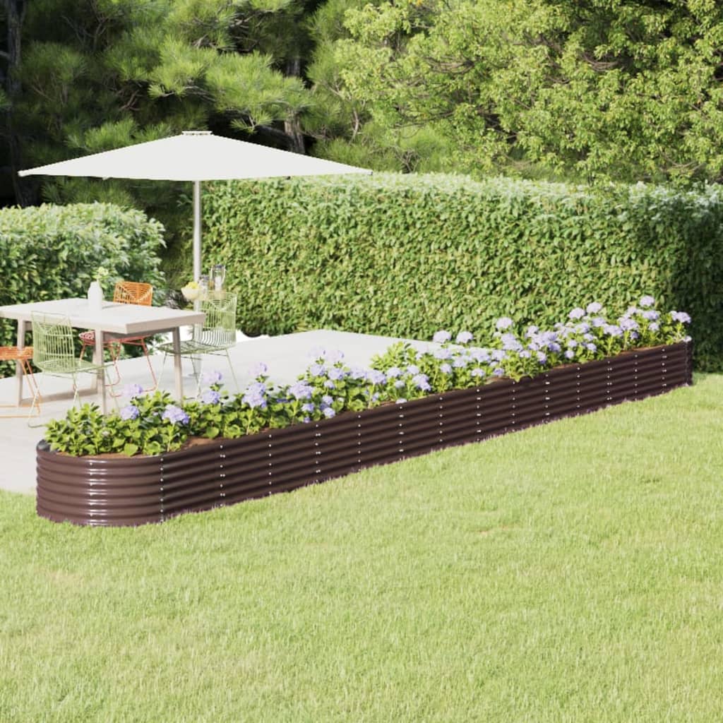 VIDAXL -Planungsbox 620x80x36 cm Pulver -Stahlbraun