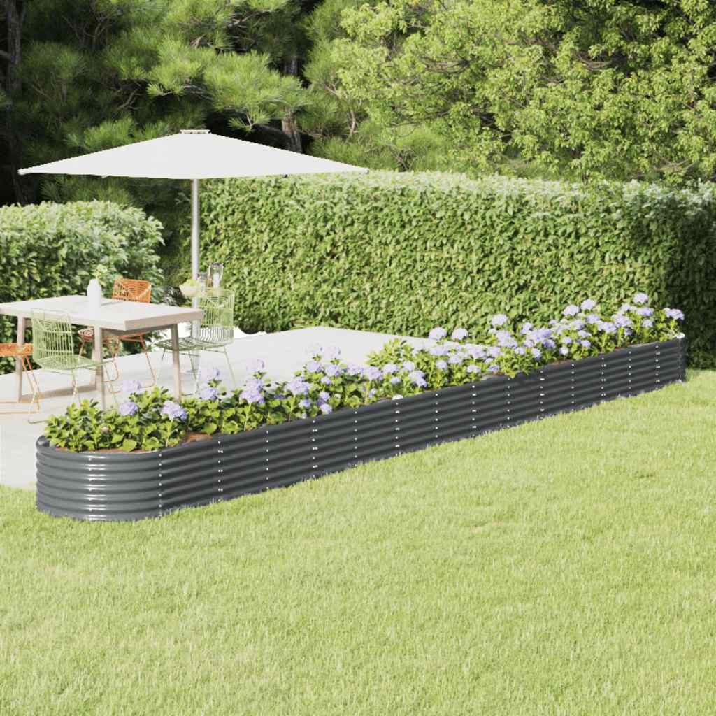 VIDAXL -Planungsbox 620x80x36 cm Pulver -beschichteter Stahl -Anthrazit -Verschärfen