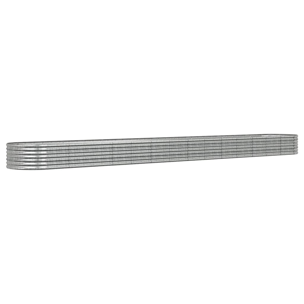 VIDAXL -Planungsbox 620x80x36 cm Pulver -Stahl Silber gefärbt