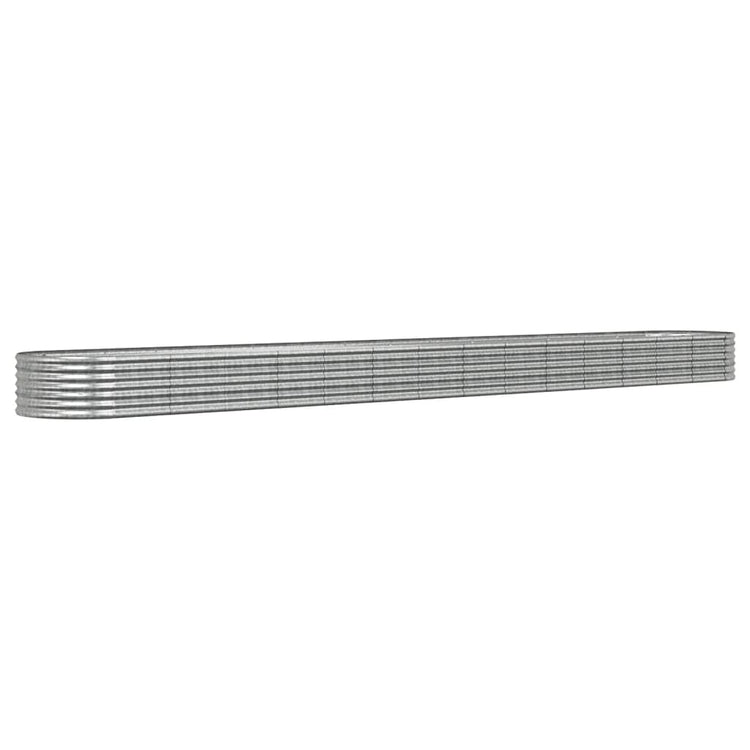 VIDAXL -Planungsbox 620x80x36 cm Pulver -Stahl Silber gefärbt