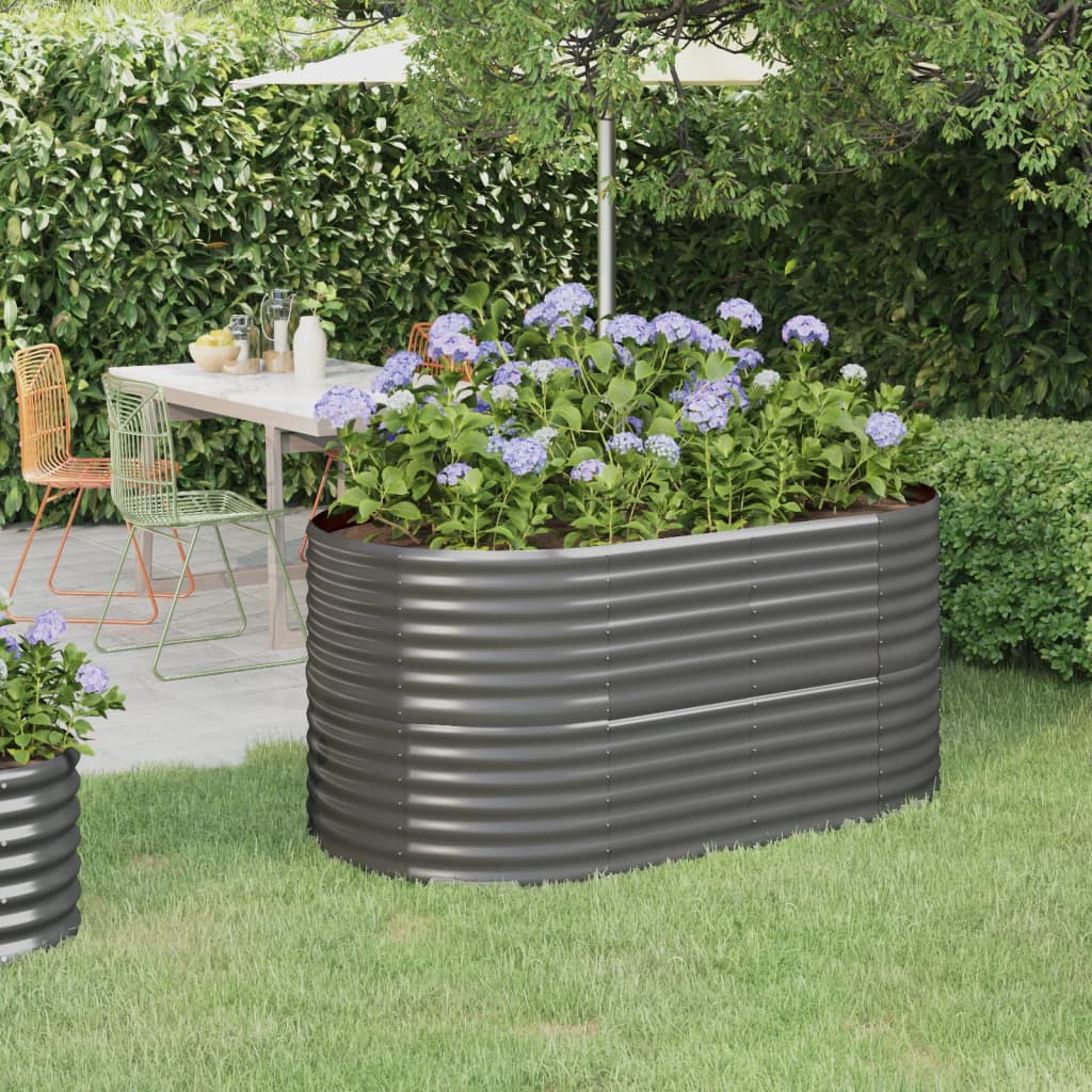 VIDAXL -Planungsbox 152x80x68 cm Pulver -Stahl grau