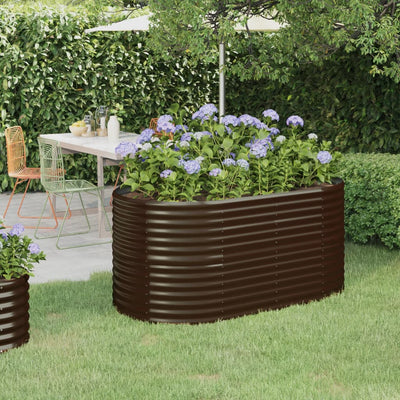 VIDAXL -Pflanzer 152x80x68 cm Pulver -Stahlbraun