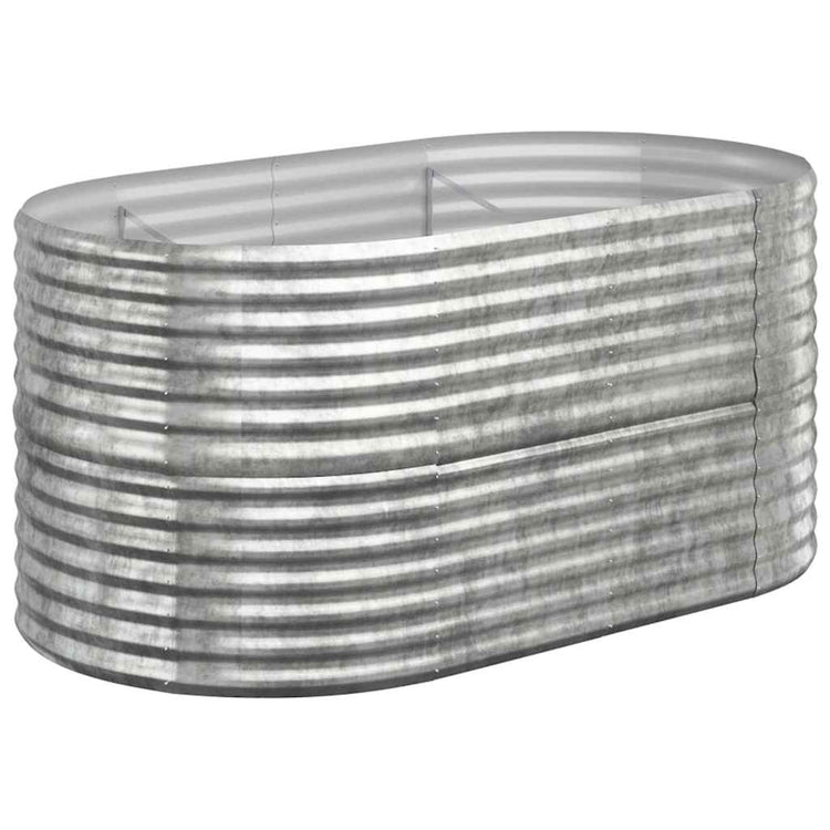 VIDAXL -Pflanzer 152x80x68 cm Pulver -mit Silber gefärbter Stahlbeschichtter