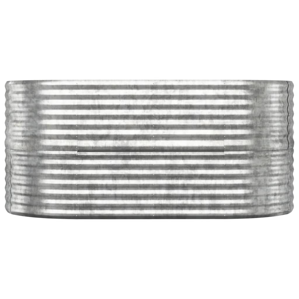 VIDAXL -Pflanzer 152x80x68 cm Pulver -mit Silber gefärbter Stahlbeschichtter
