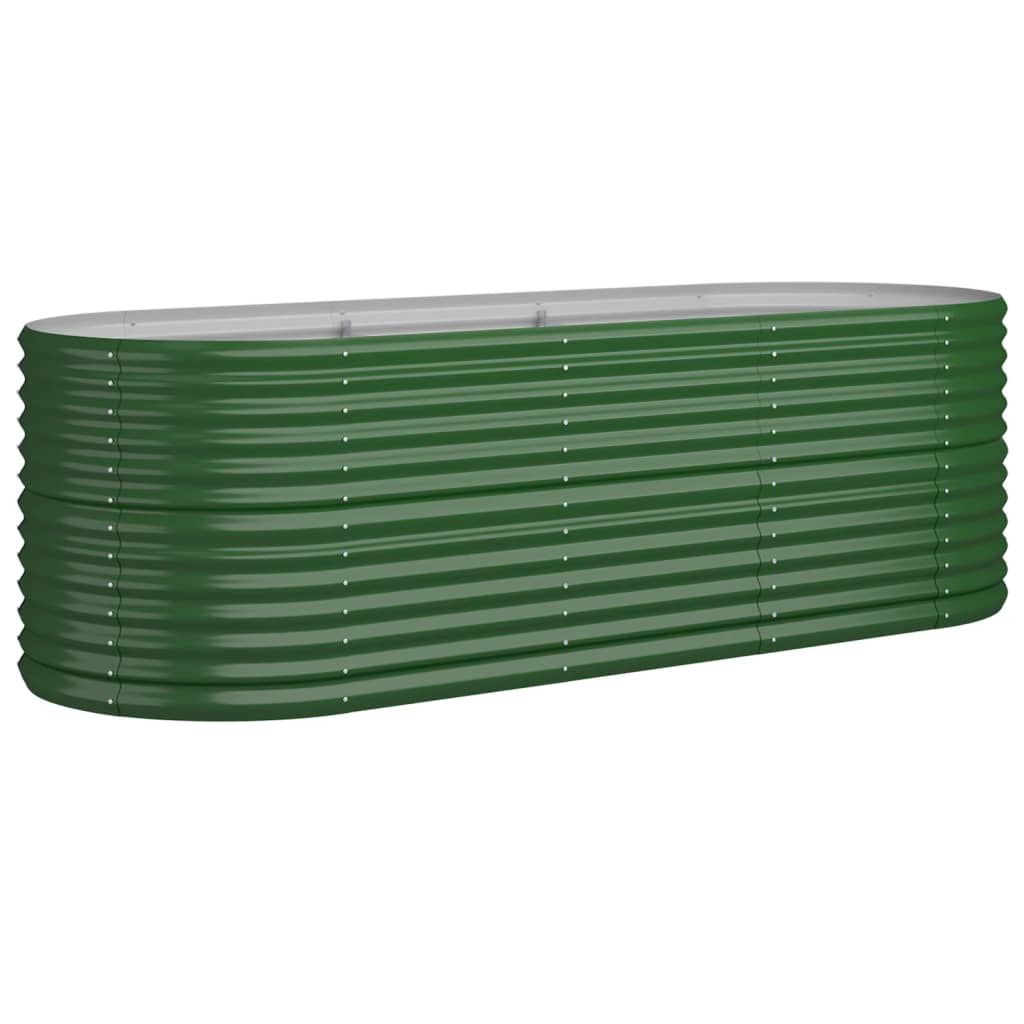VIDAXL -Planungsbox 224x80x68 cm Pulver -bezogenes Stahlgrün