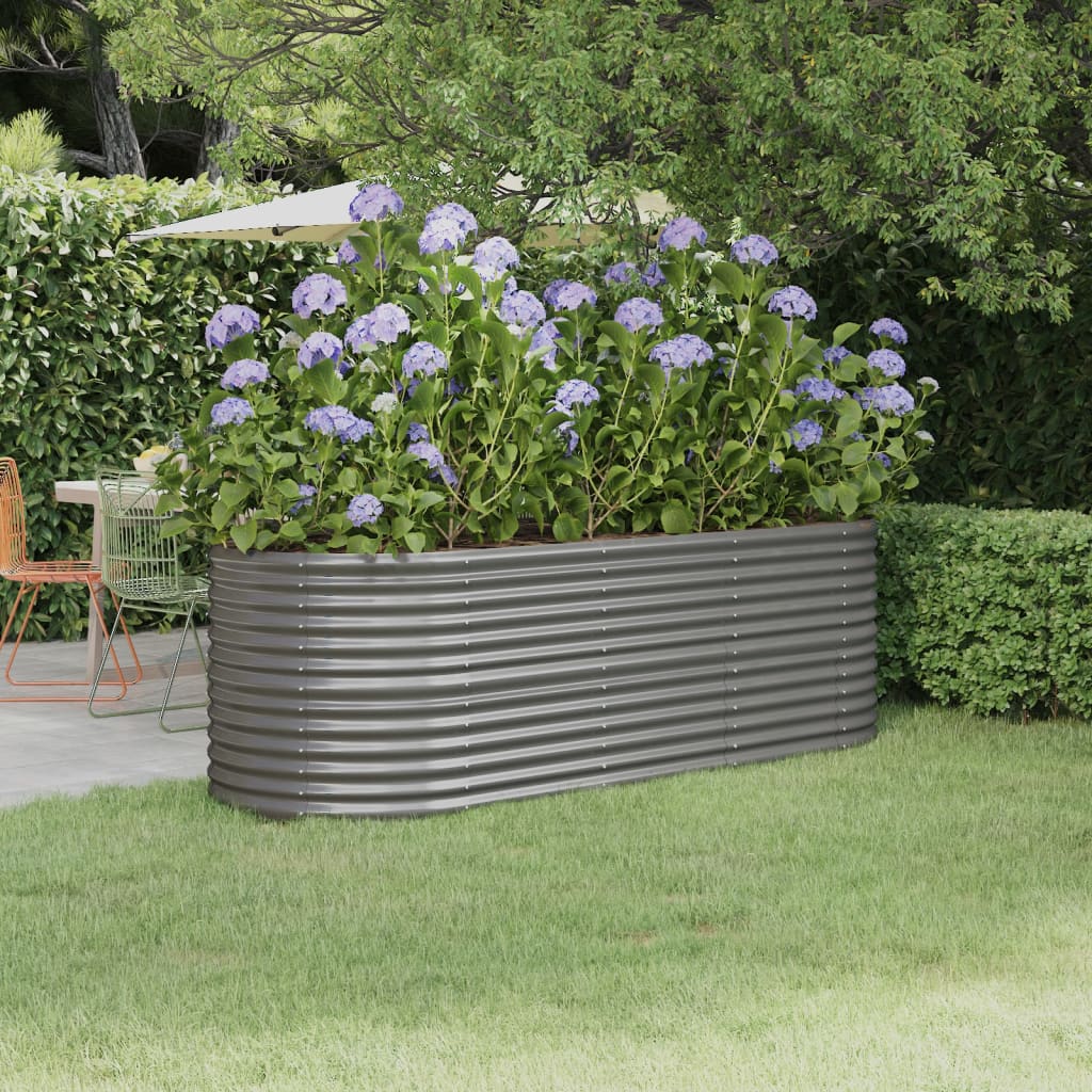 VIDAXL -Planungsbox 224x80x68 cm Pulver -Stahl grau