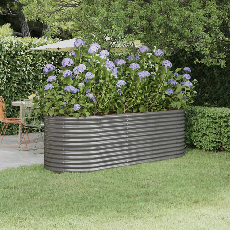 VIDAXL -Planungsbox 224x80x68 cm Pulver -Stahl grau