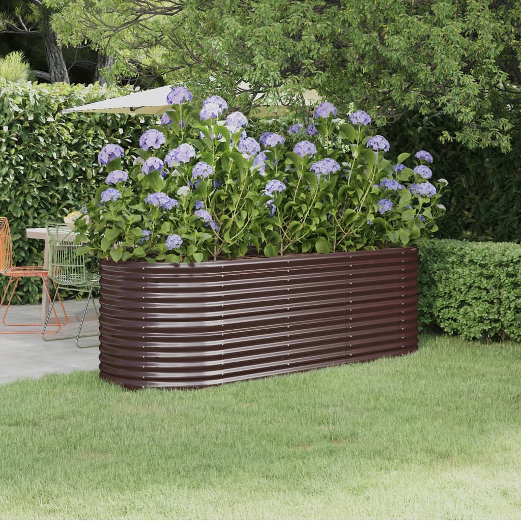 VIDAXL -Planungsbox 224x80x68 cm Pulver -Stahlbraun