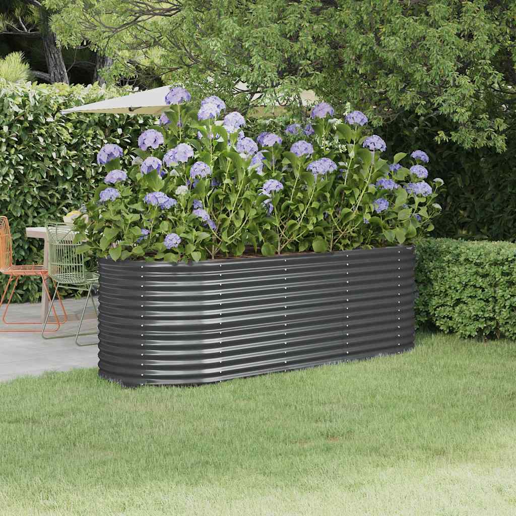 VIDAXL -Planungsbox 224x80x68 cm Pulver -beschichteter Stahl -Anthrazit -Verschärfen