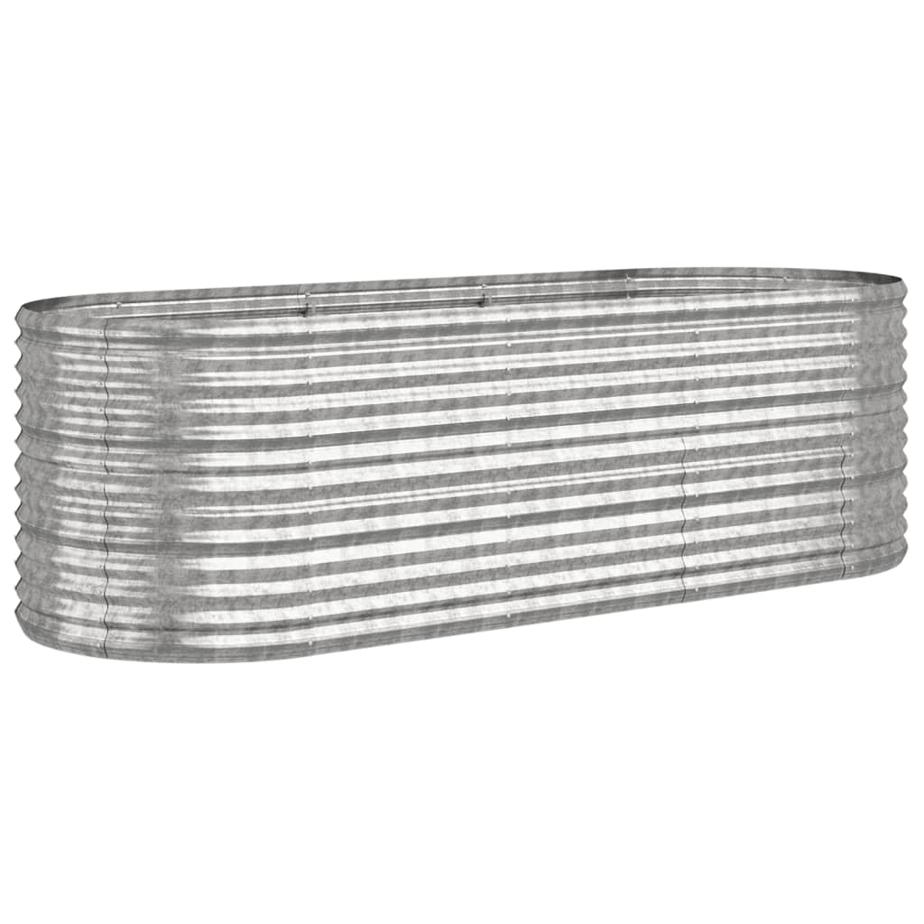 VIDAXL -Planungsbox 224x80x68 cm Pulver -Stahl Silber gefärbt