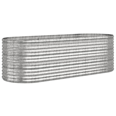 VIDAXL -Planungsbox 224x80x68 cm Pulver -Stahl Silber gefärbt