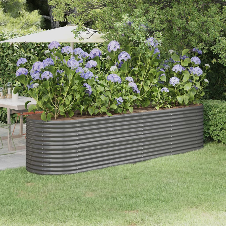 VIDAXL -Planungsbox 296x80x68 cm Pulver -Stahlgrau grau
