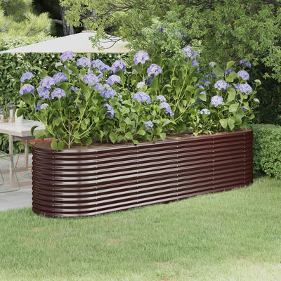 VIDAXL -Planungsbox 296x80x68 cm Pulver -Stahlbraun