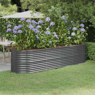VIDAXL -Planungsbox 296x80x68 cm Pulver -beschichteter Stahl -Anthrazit -Verschärfen