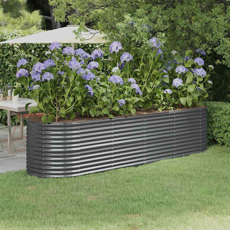 VIDAXL -Planungsbox 296x80x68 cm Pulver -beschichteter Stahl -Anthrazit -Verschärfen