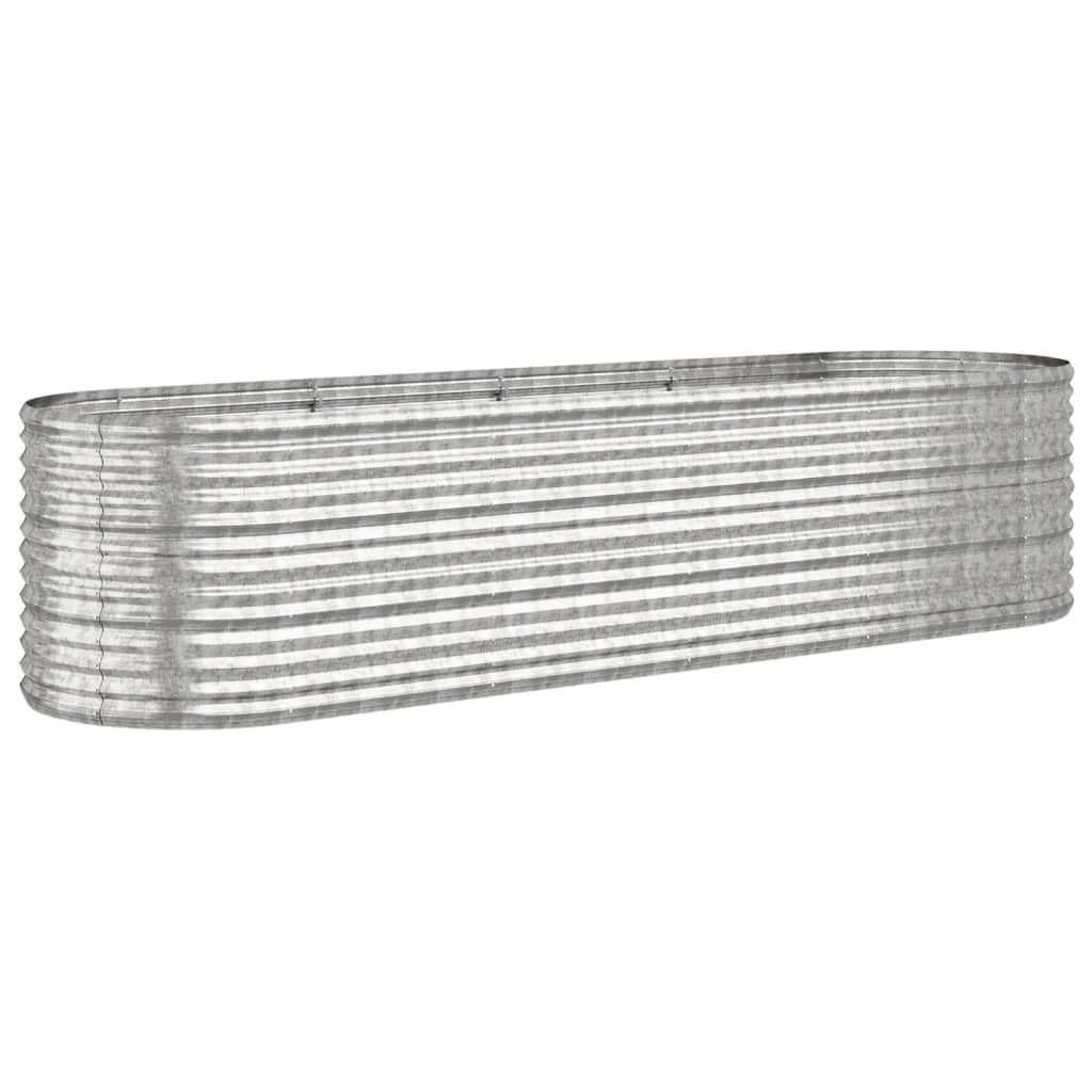 VIDAXL -Planungsbox 296x80x68 cm Pulver -Stahl Silber gefärbt